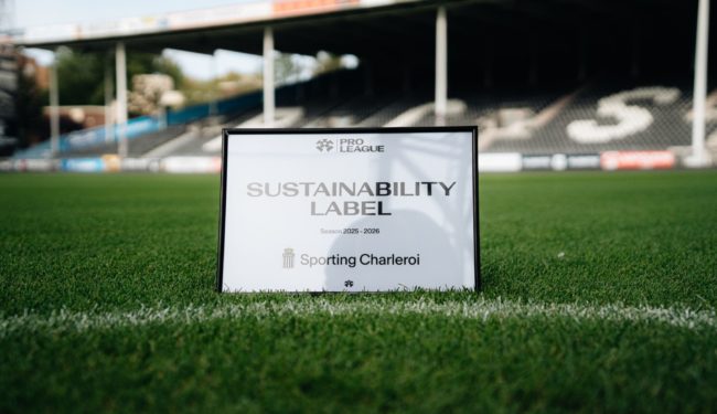 Le Sporting de Charleroi récompensé du label Sustainability !